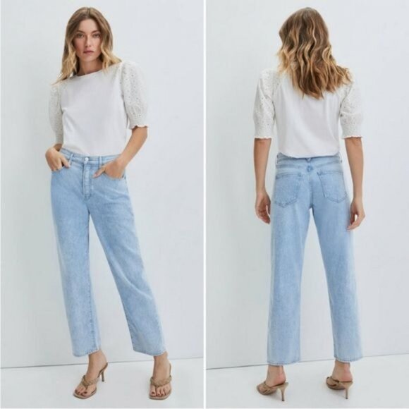 Veronica Beard Jeans Blake Classic Straight High Rise Women's Size 12 31 New wit - Picture 1 of 9
